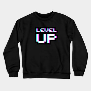 Level Up - bold White Crewneck Sweatshirt